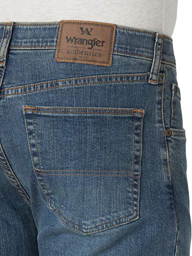 Wrangler Authentics - Jean de cintura flexible, de ajuste regular, grande y alto, para hombre, color pizarra, 52 W x 32 L
