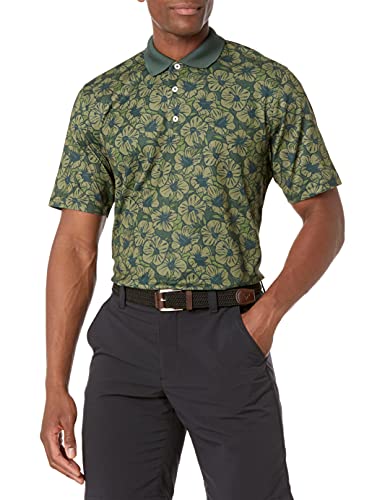 Amazon Essentials Polo de golf de secado rápido y ajuste regular para hombre, color oliva Hibiscus, mediano