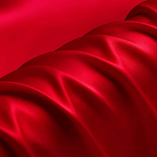 Tela de seda pura 100% tela roja de Charmeuse de The Pre-Cut 1 yarda para coser ropa de ancho 44 pulgadas